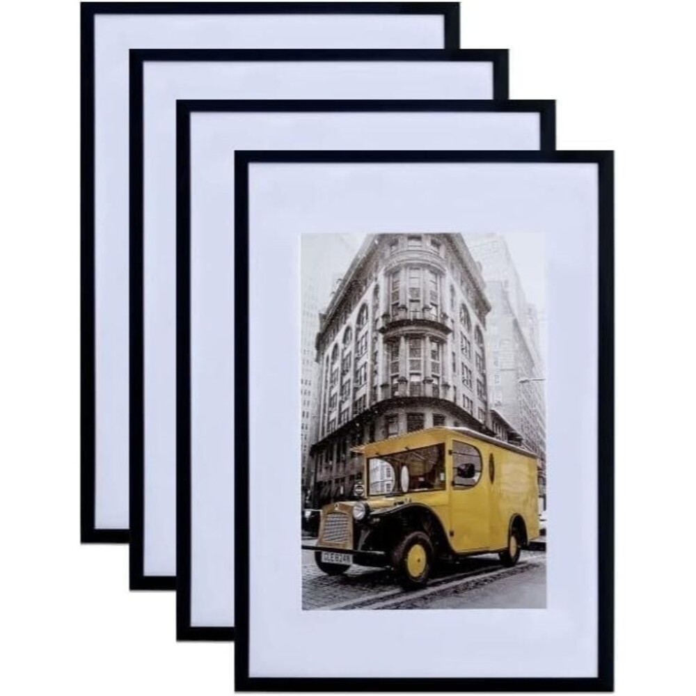 4 NEW Art Emotion Black 16x24 Picture Frame Display 12x18 Pictures with Mat